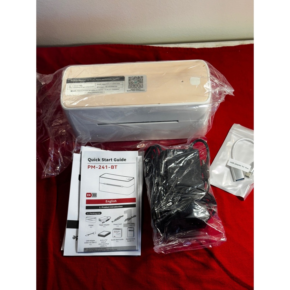 Phomemo PM-241-BT Bluetooth Thermal Label Printer White Shipping Label Maker